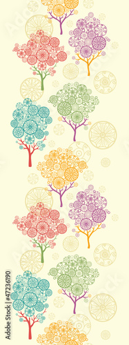 Vector colorful abstract trees vertical seamless pattern