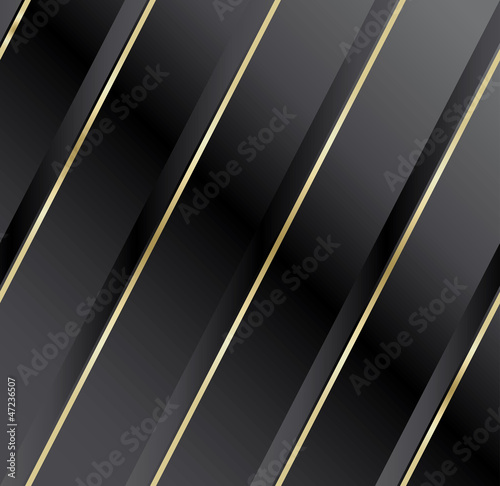 Satin fabric in diagonal at striped black and gold