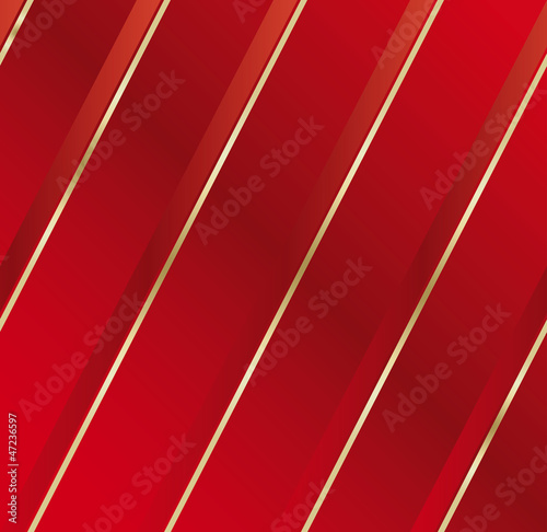 Satin fabric in diagonal at striped red and gold
