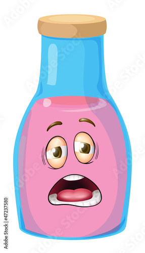 a face on a bottle