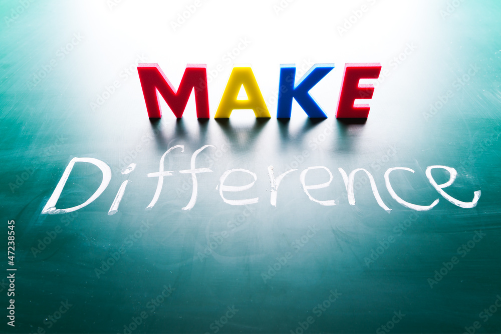 Make difference concept concept, words on blackboard
