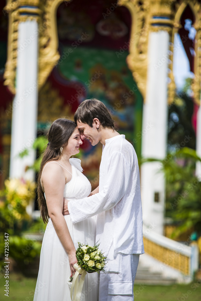 man and woman get married in Thailand Temple man and woman get married in Thailand Temple