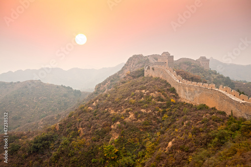 Great Wall of China fall morning