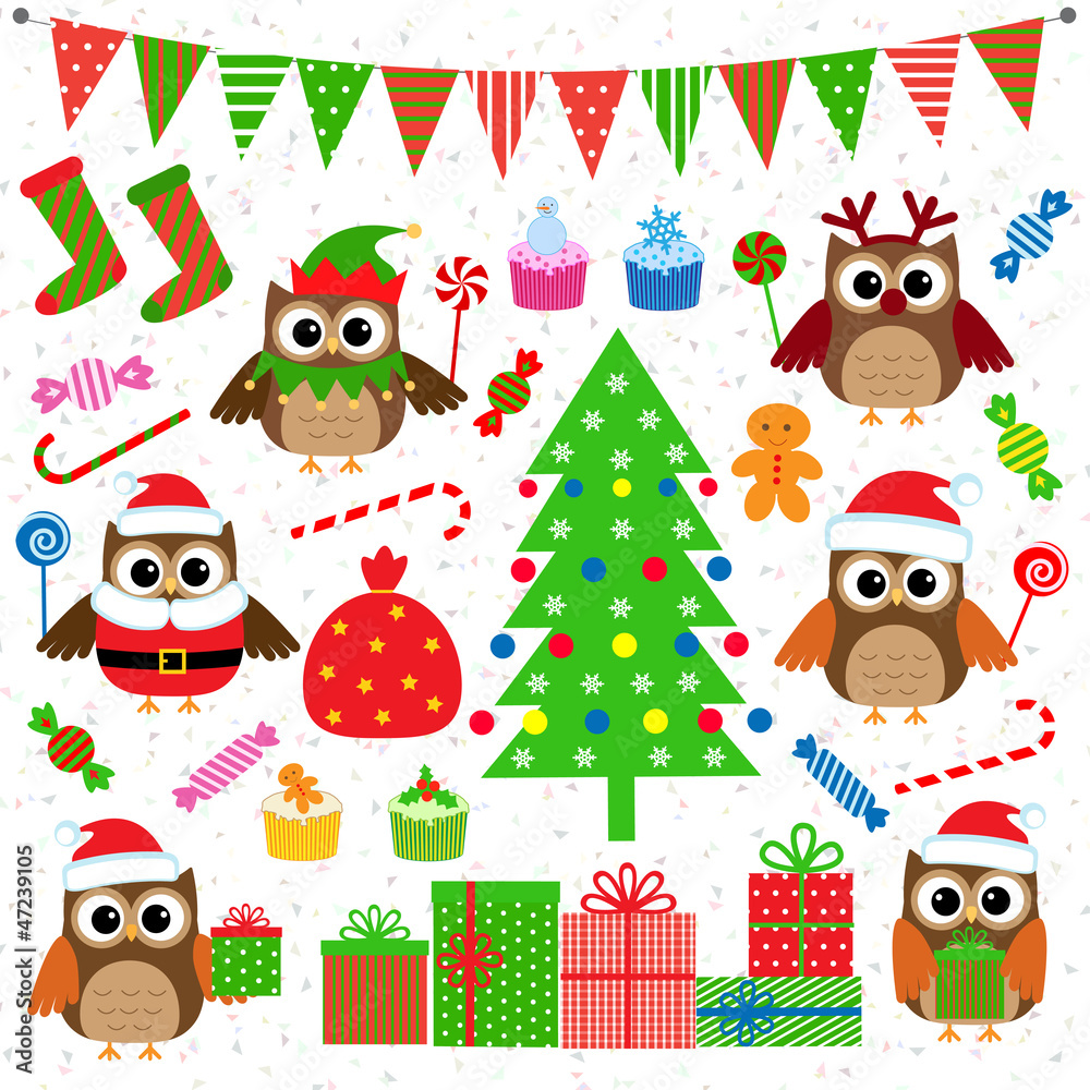Vector set of Christmas party elements