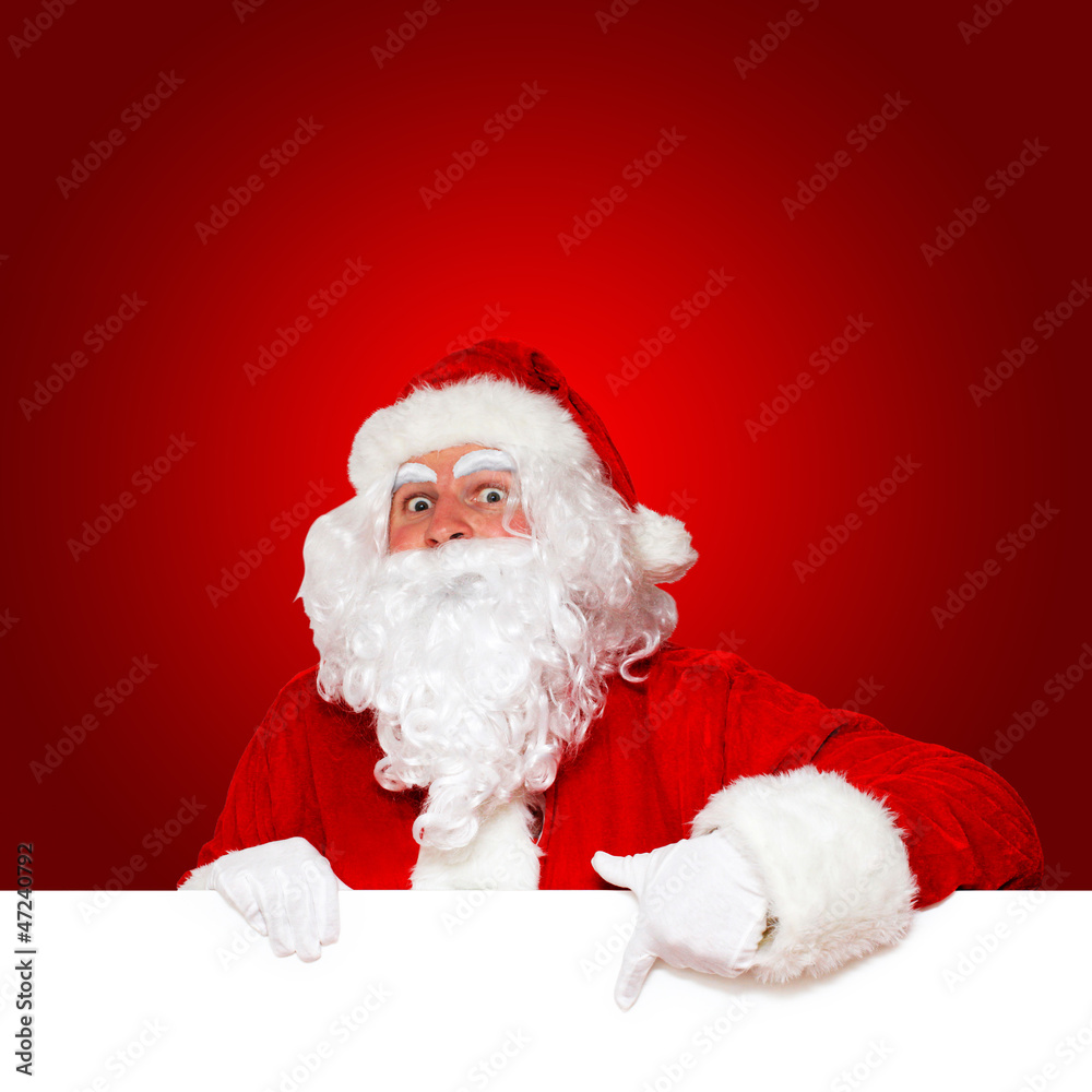 Weihnachtsmann zeigt Weihnachtsmann zeigt