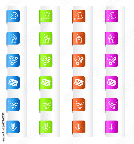 Bookmarks with System Icons in Four Colors