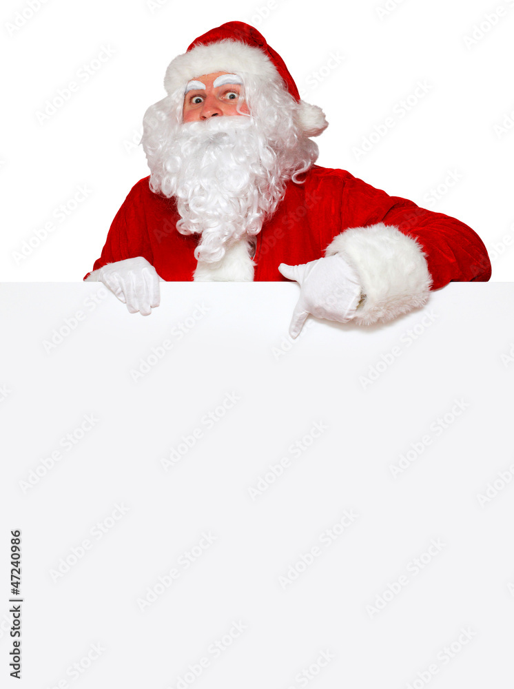 Naklejka premium Weihnachtsmann mit freier Fläche