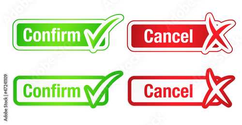 Confirm &amp; Cancel Buttons with Checkmarks