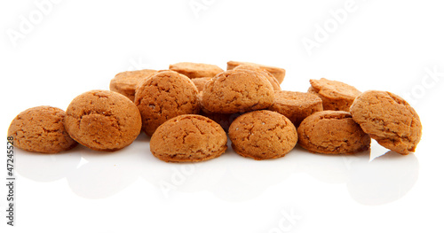 pile of ginger nuts, pepernoten isolated on white background