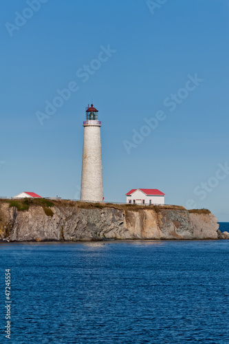 Cap des rosiers lighthouse during a cloudless day