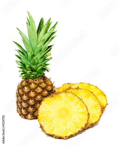 Pineapple slices isolated