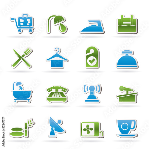 Hotel and motel icons - Vector icon Set