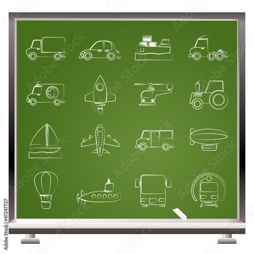 Different kind of transportation icons - vector icon set