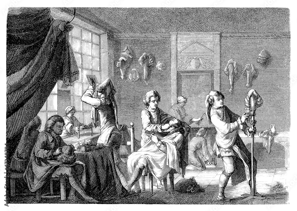 Fototapeta Hair-Dresser - Coiffeur-Perruquier - France 18th century