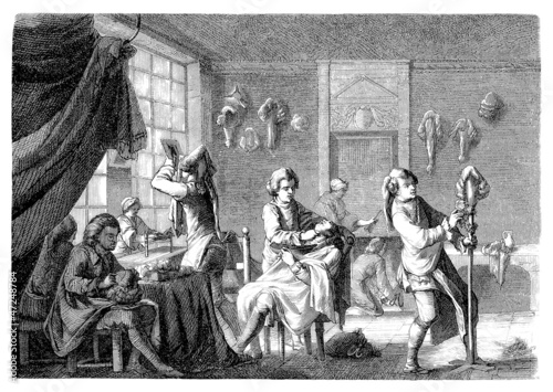 Fotografie, Tablou Hair-Dresser - Coiffeur-Perruquier - France 18th century