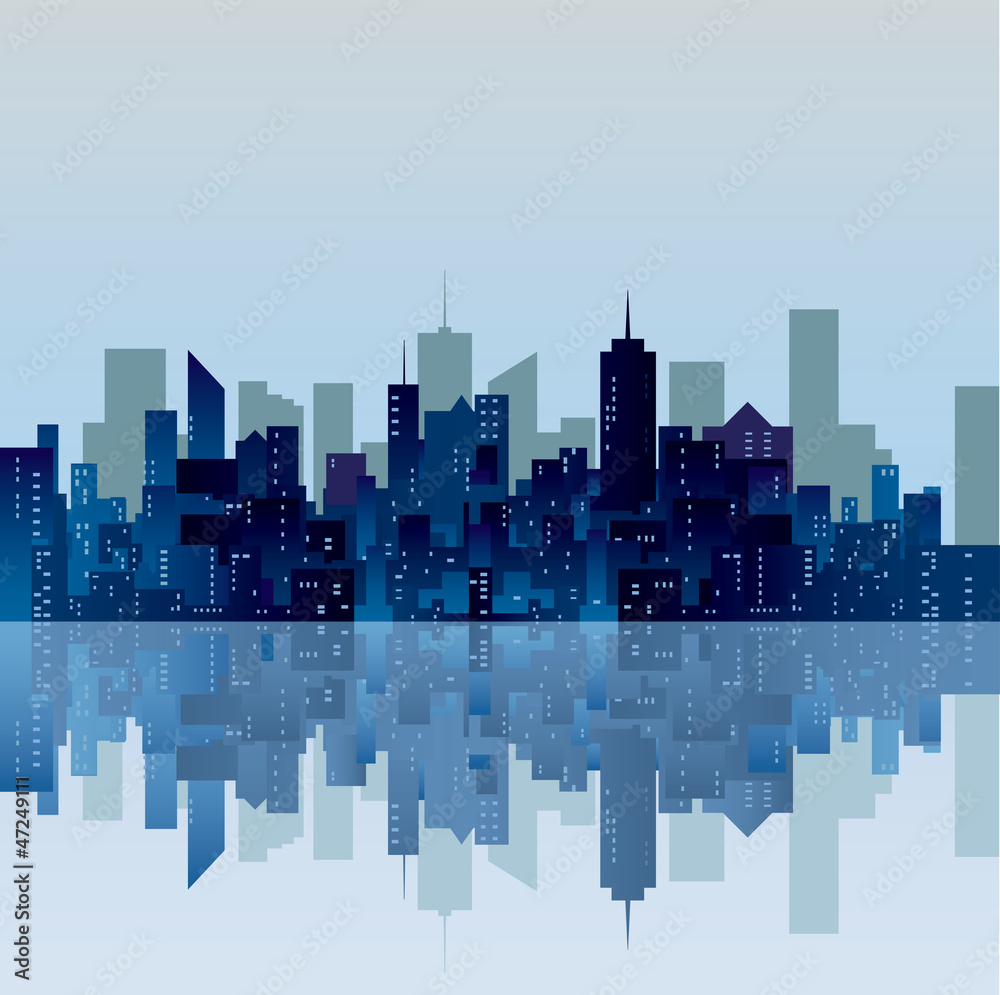 blue city reflect