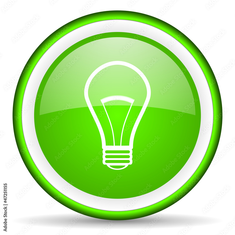 light bulb green glossy icon on white background light bulb green glossy icon on white background