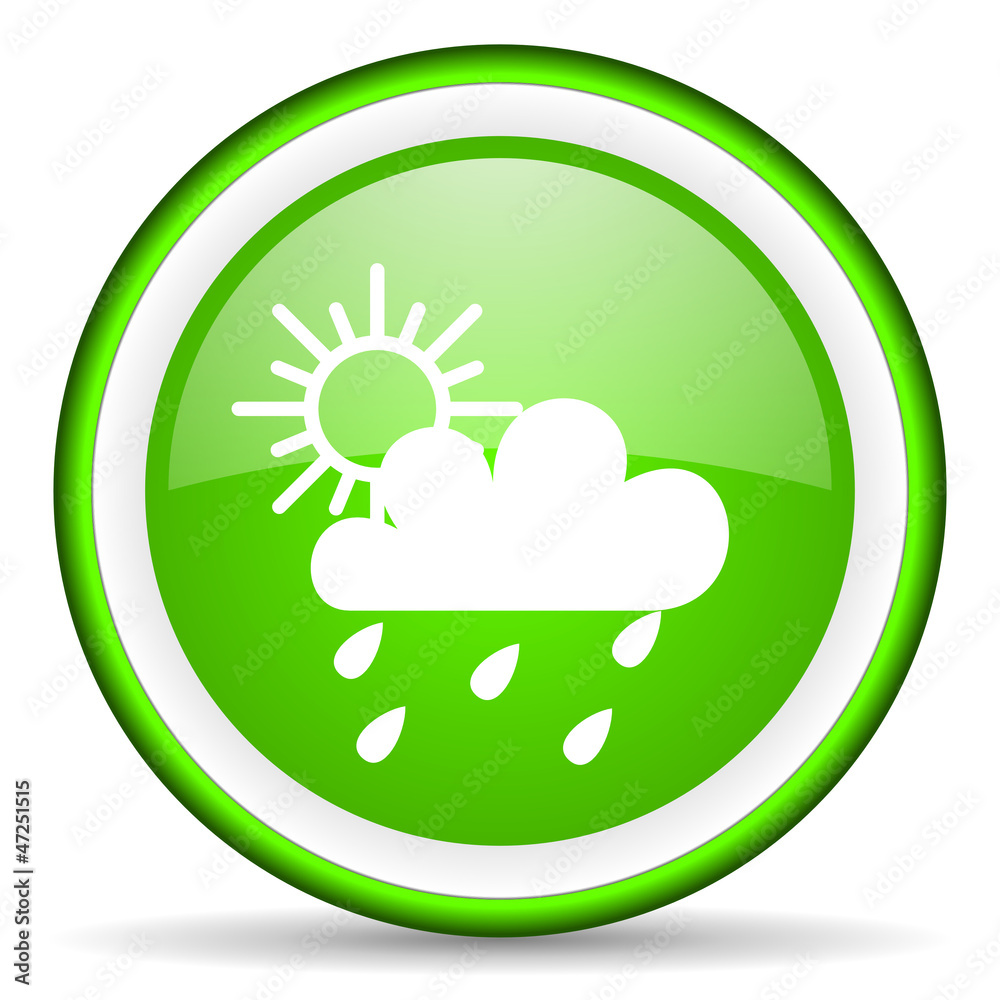 weather green glossy icon on white background weather green glossy icon on white background