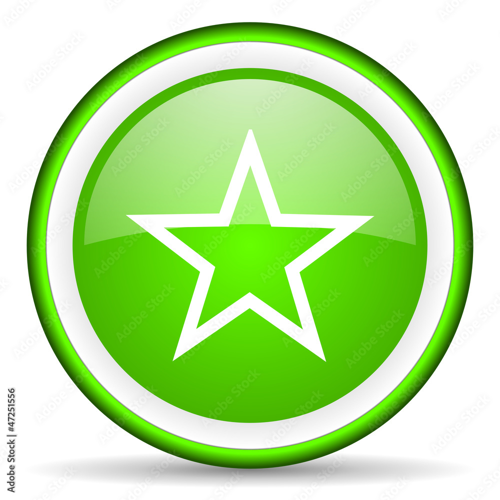 star green glossy icon on white background star green glossy icon on white background