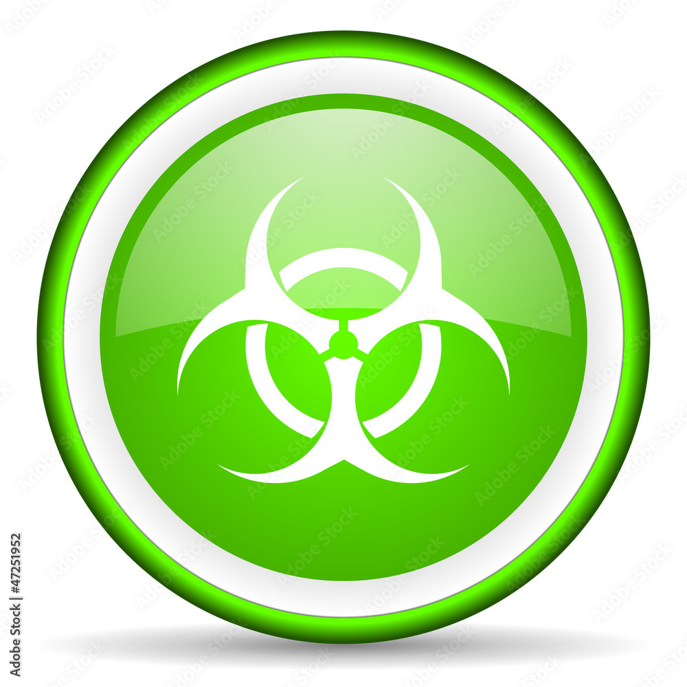virus green glossy icon on white background virus green glossy icon on white background