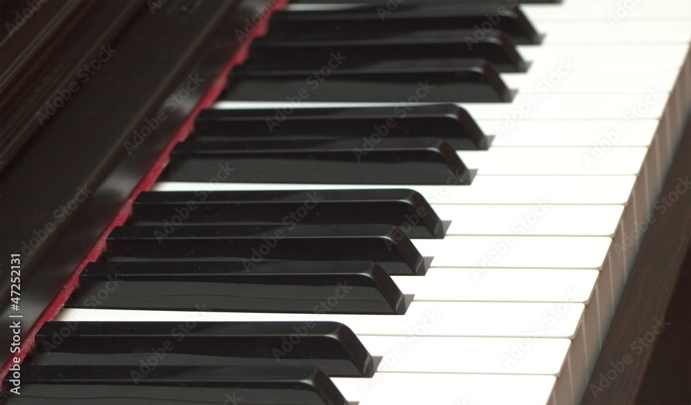 Digital electric piano keys closeup Digital electric piano keys closeup