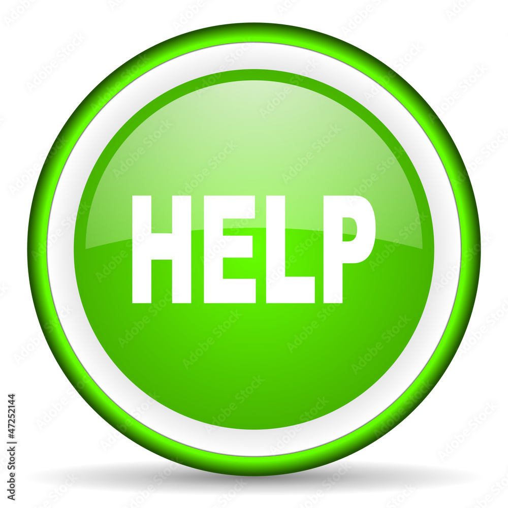 help green glossy icon on white background help green glossy icon on white background