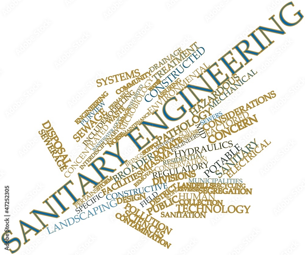 Word cloud for Sanitary engineering Stock Illustration | Adobe Stock