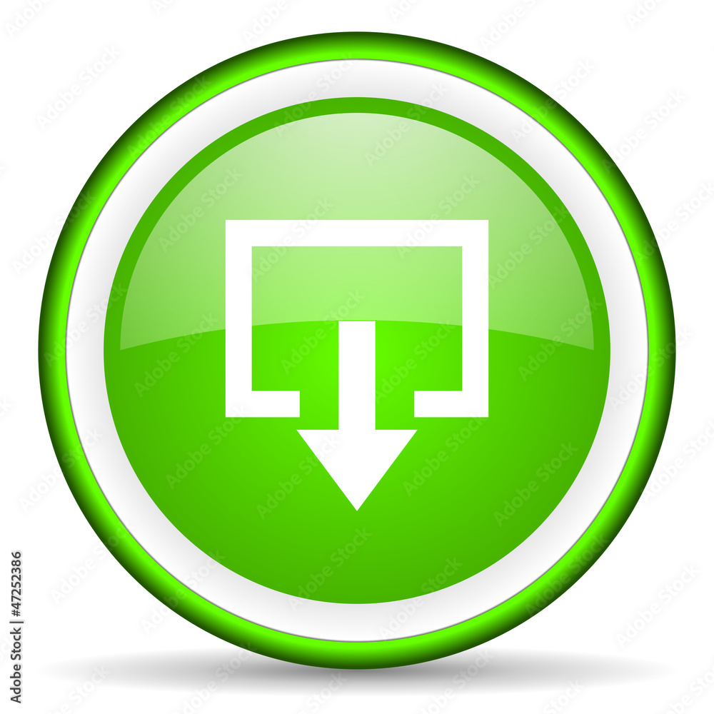 exit green glossy icon on white background exit green glossy icon on white background