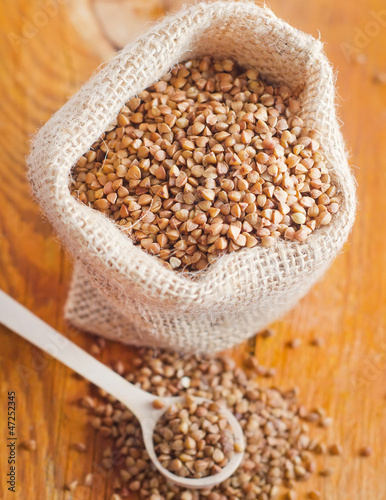 Raw buckwheat, portion of the buckwheat
