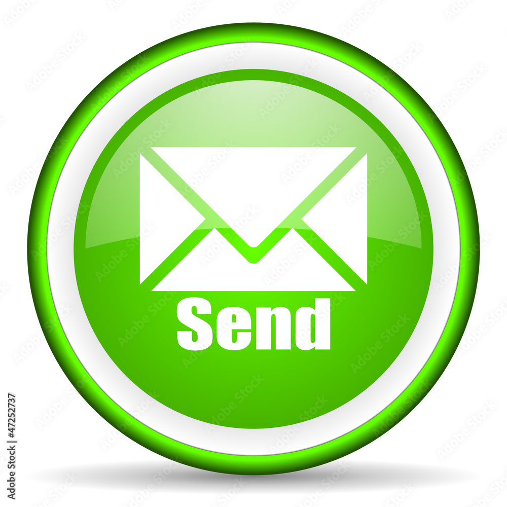 send green glossy icon on white background send green glossy icon on white background
