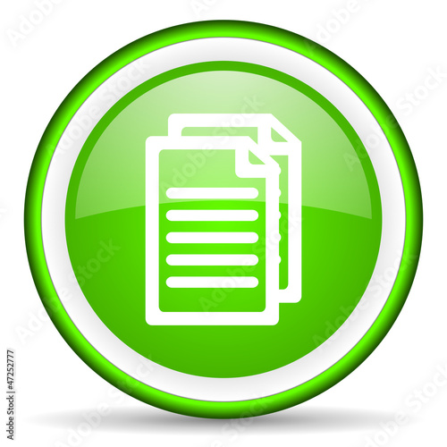document green glossy icon on white background