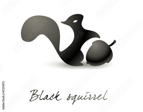 Black squirrel isolated logo - Scoiattolo nero logo