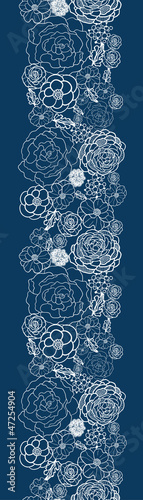 Fototapeta Naklejka Na Ścianę i Meble -  Vector purple lace flowers elegant vertical seamless ornament