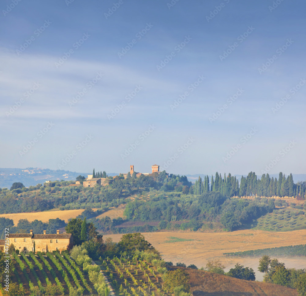 Tuscany countryside by montepulciano