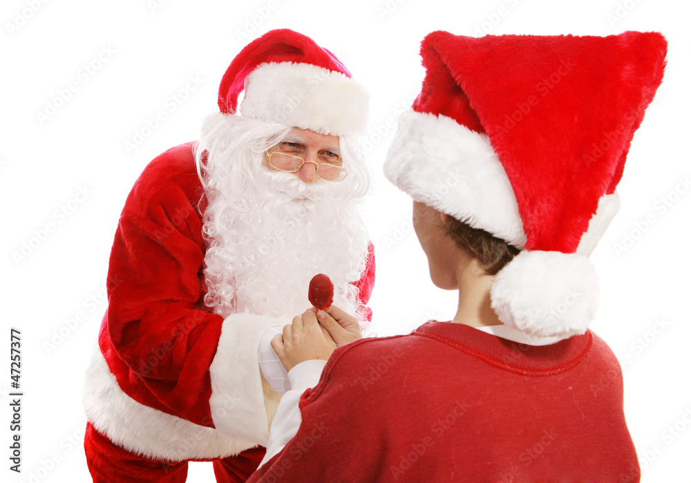 Santa Gives Lollipop to Boy Santa Gives Lollipop to Boy