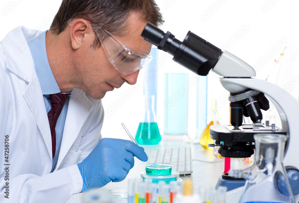 laboratory scientist working at lab with test tubes laboratory scientist working at lab with test tubes