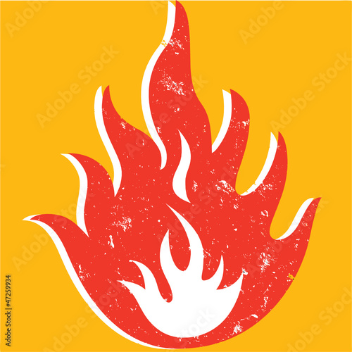 grunge style flame graphic