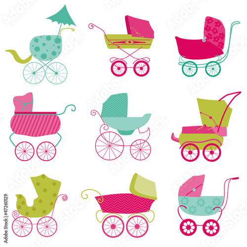 Baby Carriage Background - for your design and scrapbook .vector