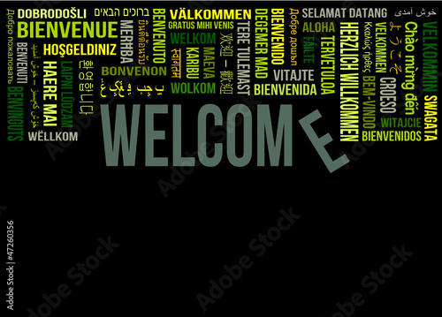 welcome tagcloud - herzlich willkommen