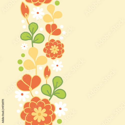 Vector orange kimono vertical seamless pattern background