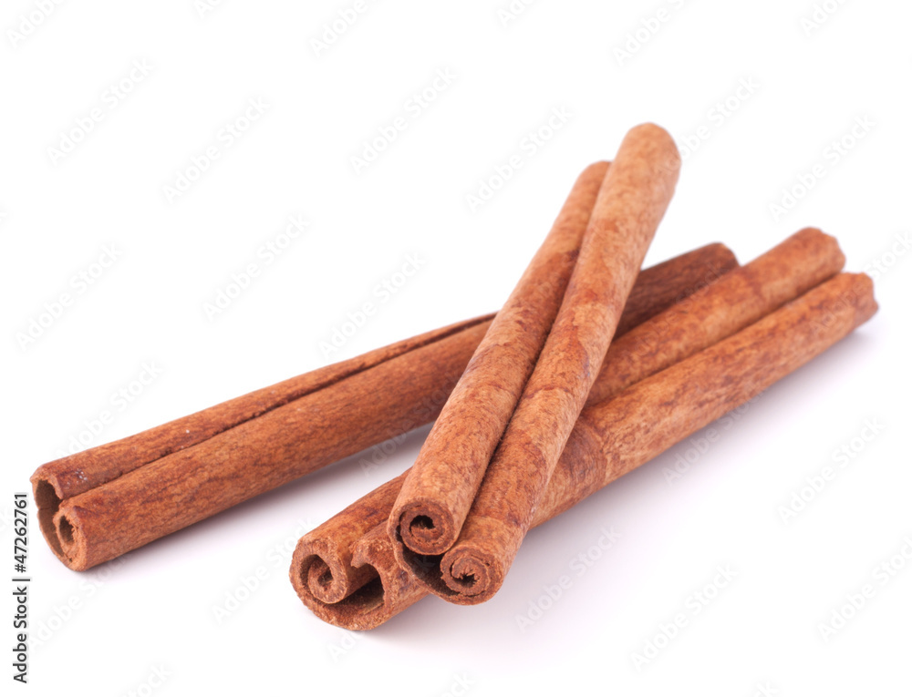 Cinnamon sticks  isolated on white background
