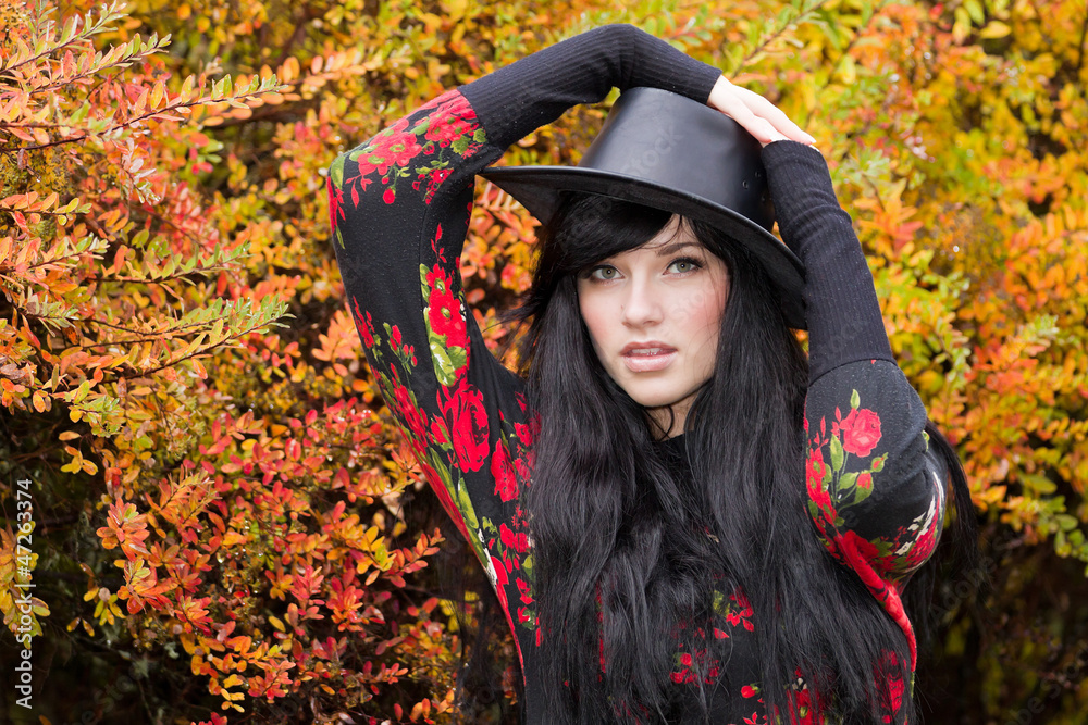 Beautiful elegant young woman and autumn colors. Beautiful elegant young woman and autumn colors.