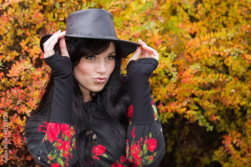 Beautiful elegant young woman and autumn colors. © Anatoliy Lukich