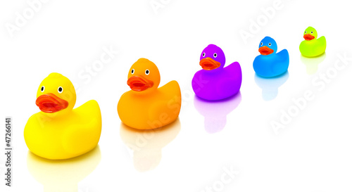 Valokuva Colorful rubber ducks