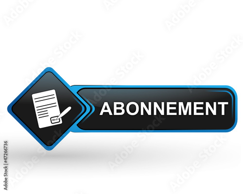 abonnement sur bouton web carré design bleu