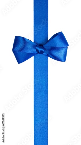 blue ribbon with simple bow