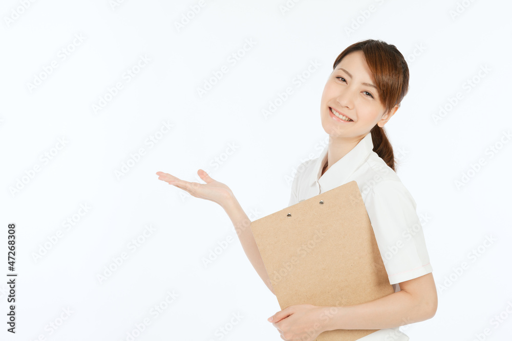 Beautiful young nurse on white background Beautiful young nurse on white background