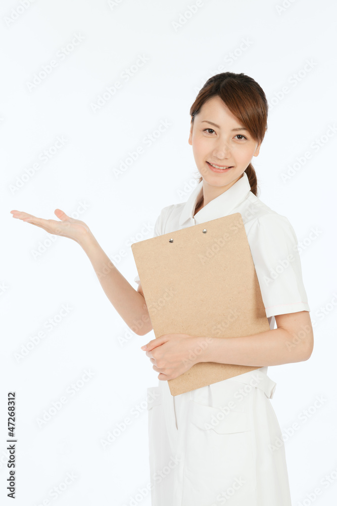 Beautiful young nurse on white background Beautiful young nurse on white background