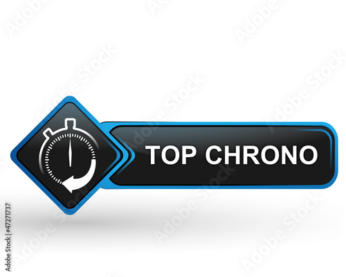 top chrono sur bouton web carré design bleu