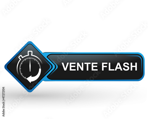 vente flash sur bouton web carré design bleu